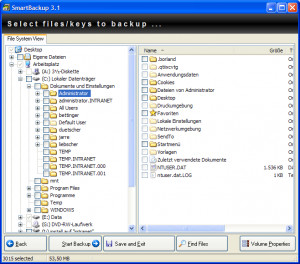 SmartBackup - náhled
