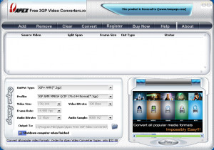 Apex Free 3GP Video Converter - náhled