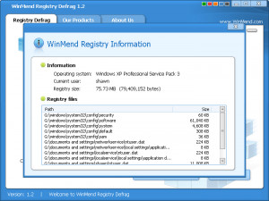 WinMend Registry Defrag - náhled