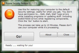 Rizone Security Restore - náhled