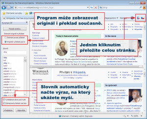 Překladač Eurotran XP pro Firefox - náhled