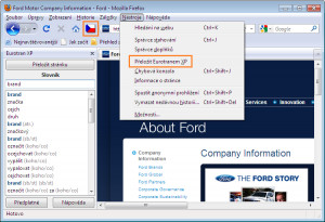 Překladač Eurotran XP pro Firefox - náhled