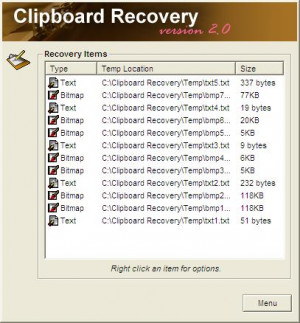 Clipboard Recovery - náhled