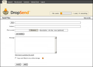 DropSend - náhled