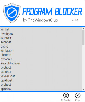 Program Blocker - náhled