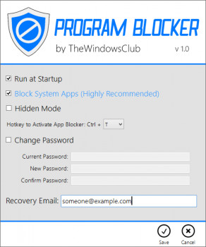 Program Blocker - náhled