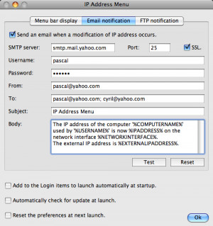 IP Address Menu - náhled