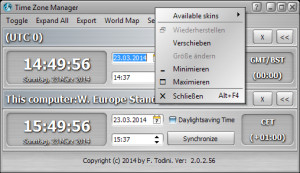 Time Zone Manager - náhled