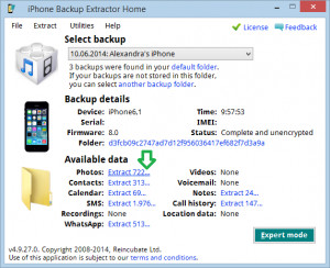 iPhone Backup Extractor - náhled