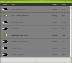 My Windows Services Panel - náhled