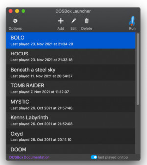 DOSBoxLauncher - náhled