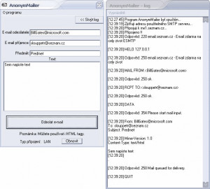 AnonymMailer - náhled