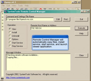 SystemTools Remote Control Manager - náhled
