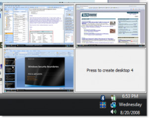 SysInternals Desktops - náhled
