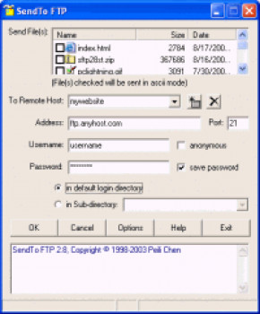 SendTo FTP - náhled