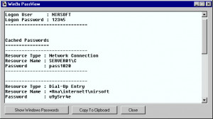 Win9x PassView - náhled