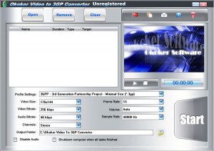 Okoker Video to 3GP Converter  - náhled