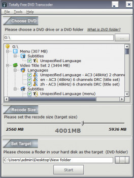 Totally Free DVD Transcoder - náhled