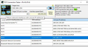 TCP Connection Tester - náhled
