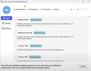 Install Tweaks Tool - náhled