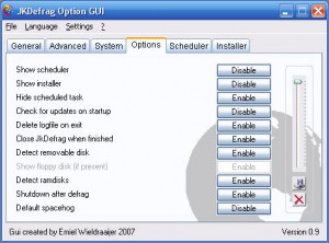 JkDefrag GUI - náhled
