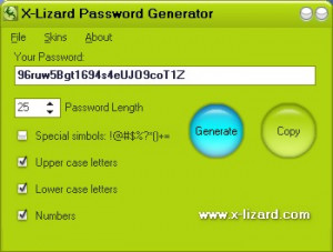 X-Lizard Password Generator - náhled