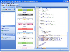 CSS Tab Designer - náhled