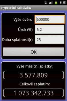 Finanční kalkulačka - náhled