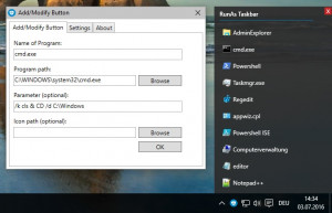 RunAs Taskbar - náhled