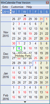 WinCalendar - náhled