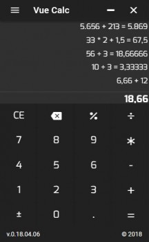 Vue Calc - náhled