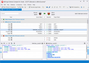 dbForge Schema Compare for Oracle - náhled