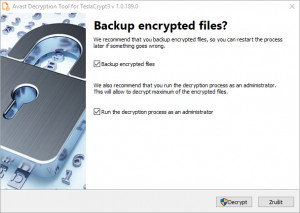 Avast Decryption Tool for TeslaCrypt - náhled