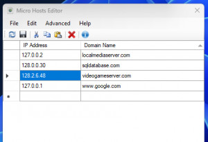 Micro Hosts Editor - náhled