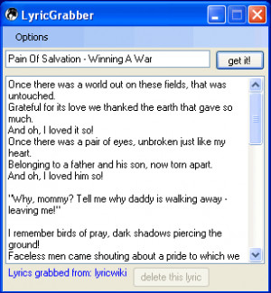 LyricGrabber - náhled