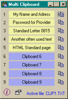 Multi Clipboard - náhled