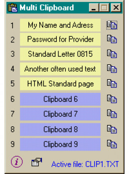 Multi Clipboard - náhled