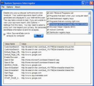 System Spyware Interrogator - náhled