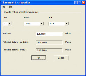 Těhotenská kalkulačka - náhled
