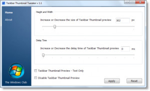 Taskbar Thumbnail Tweaker - náhled