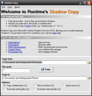 Shadow Copy - náhled