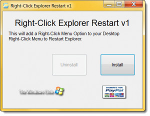 Right-Click Explorer Restart  - náhled