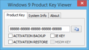 Windows 9 Product Key Viewer - náhled