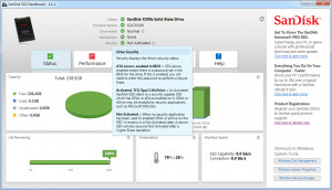 SanDisk SSD Dashboard - náhled
