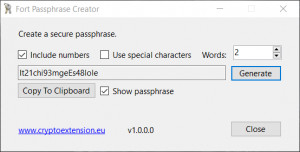 Fort Passphrase Creator - náhled