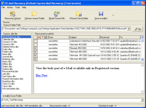 OE-Mail Recovery - náhled