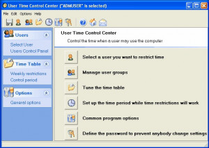 User Time Control - náhled