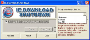 IE.Download Shutdowner - náhled