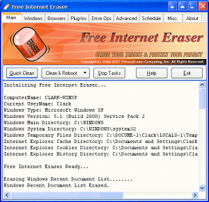 Free Internet Eraser - náhled