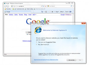 Internet Explorer 8 - náhled